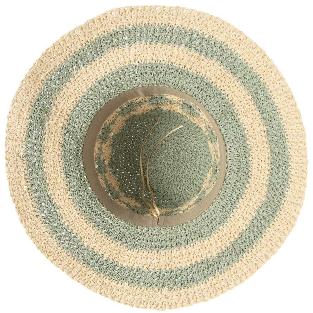 Women's Striped & Floral Crochet Bucket Hat