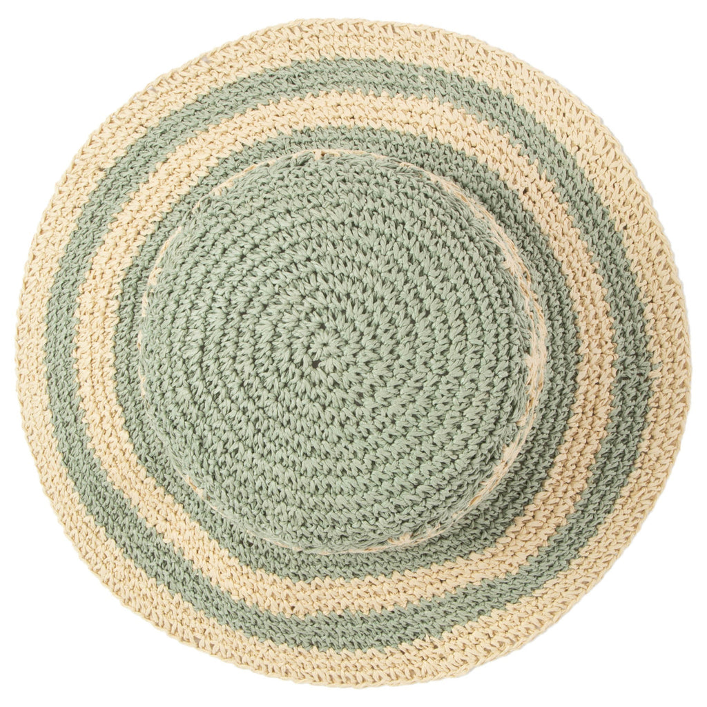 Women's Striped & Floral Crochet Bucket Hat