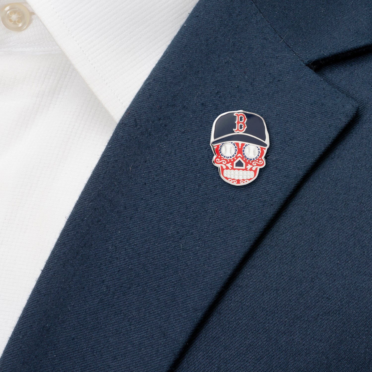 MLB Boston Red Sox Sugar Skull Lapel Pin