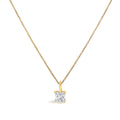 14K Yellow Gold 1/2 Cttw Lab Grown Princess Diamond Solitaire Pendant Necklace