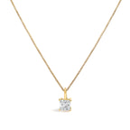 14K Yellow Gold 1/2 Cttw Lab Grown Princess Diamond Solitaire Pendant Necklace