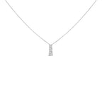 14K White Gold 1/2 Cttw Lab Grown Diamond Three Stone Pendant Necklace