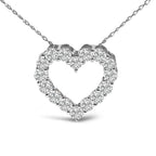 14K Gold 1/2 Carat Lab Grown Diamond Heart Shape Pendant Necklace