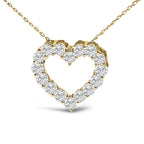 14K Gold 1/2 Carat Lab Grown Diamond Heart Shape Pendant Necklace