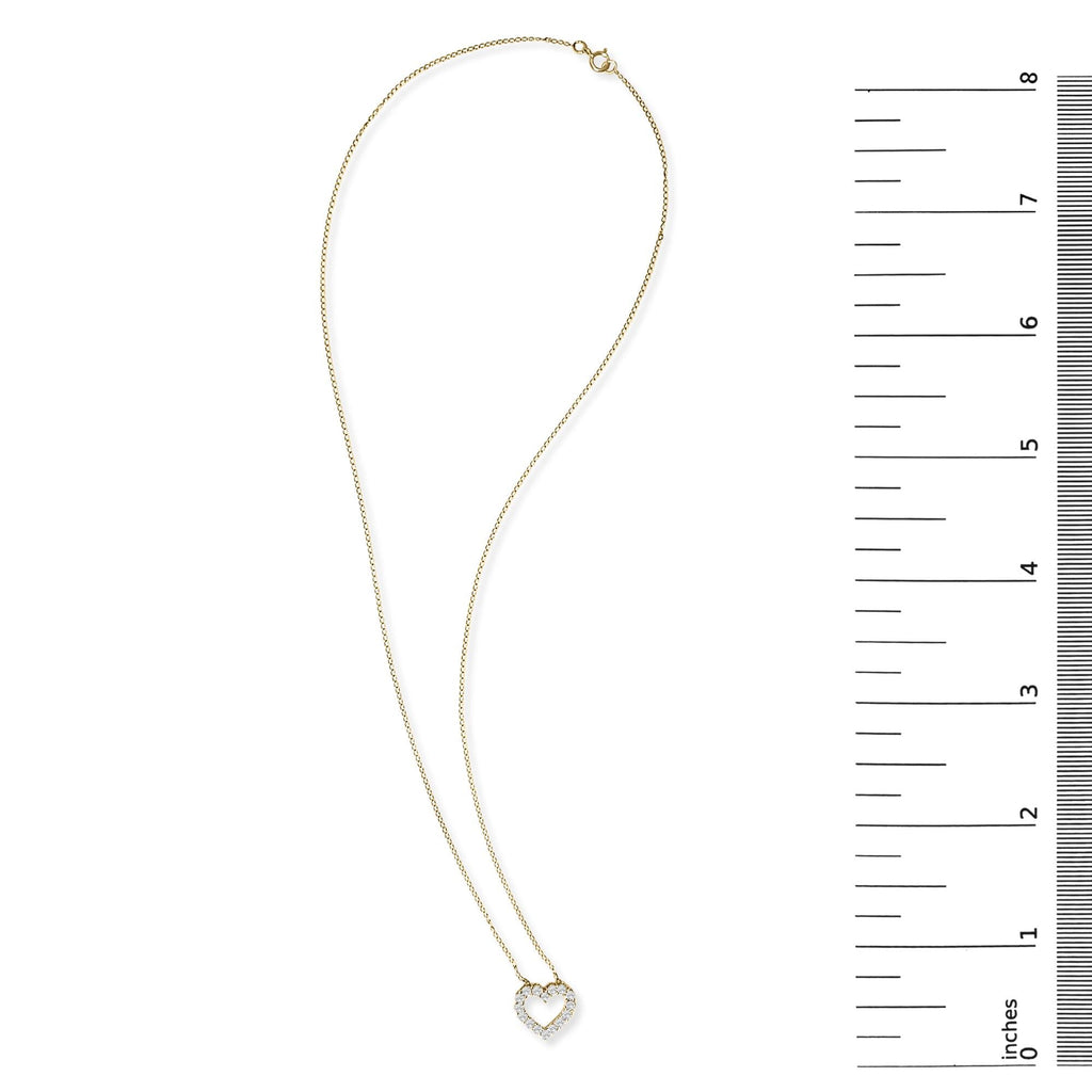 14K Gold 1/2 Carat Lab Grown Diamond Heart Shape Pendant Necklace