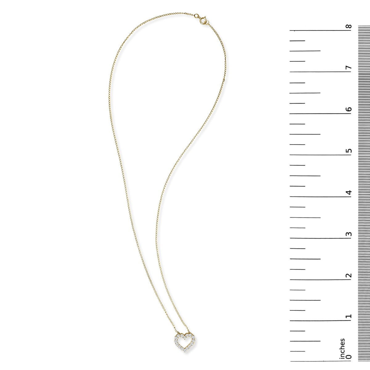 14K Gold 1/2 Carat Lab Grown Diamond Heart Shape Pendant Necklace