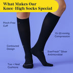 Knee-High Compression Socks - 3 Pack Solids