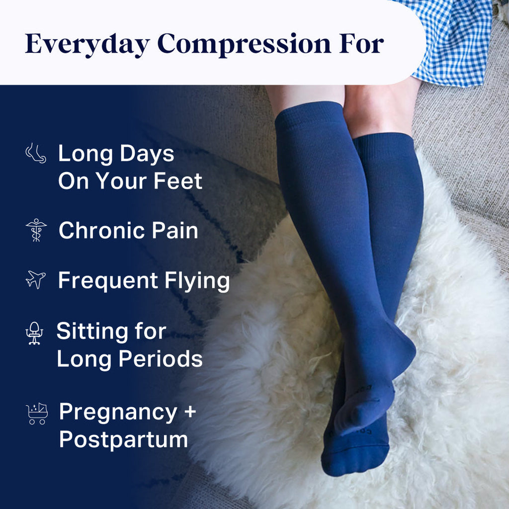Knee-High Compression Socks – 3 Pack Solid (20-30 mmHg)