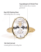 Sterling Silver Oval Cut CZ Cocktail Ring