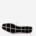 The Pisa White Leather Bit Drive Loafer Men Shoe