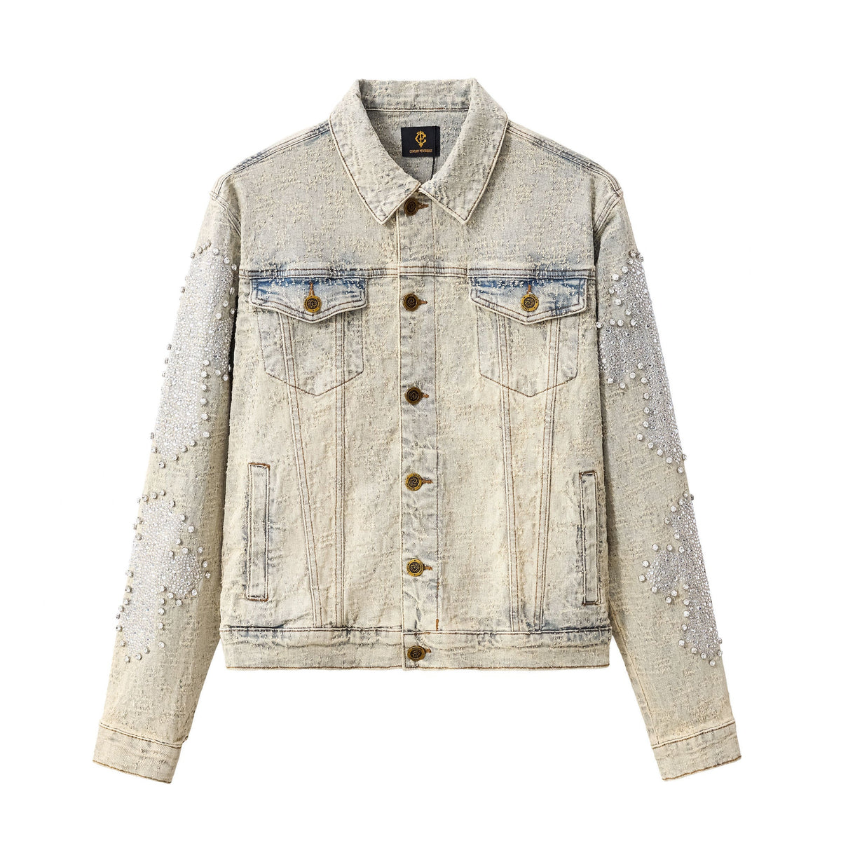 Century Penthouse Sanctum Cross Men's Denim Jacket - Tan