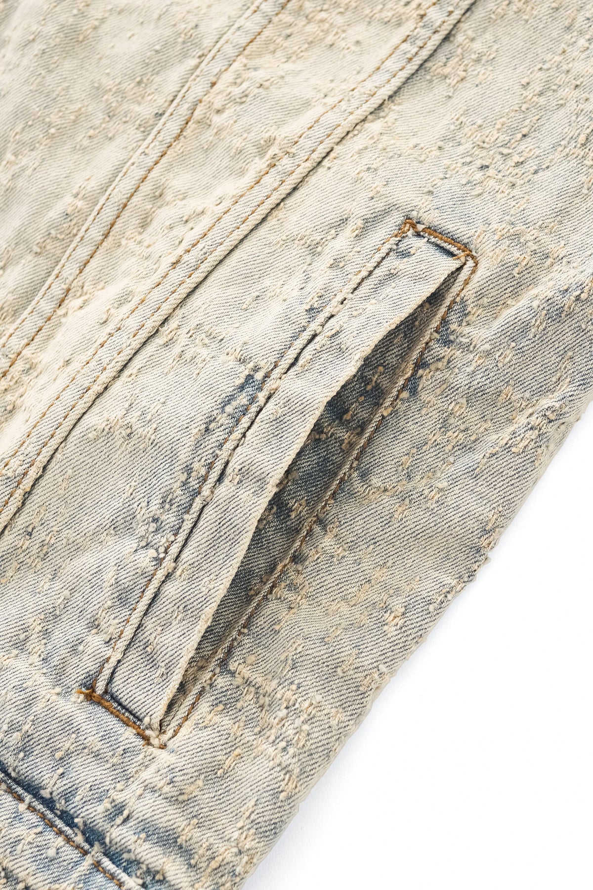 Century Penthouse Sanctum Cross Men's Denim Jacket - Tan