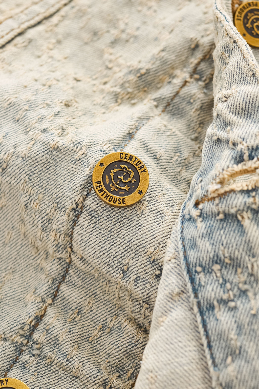 Century Penthouse Sanctum Cross Men's Denim Jacket - Tan