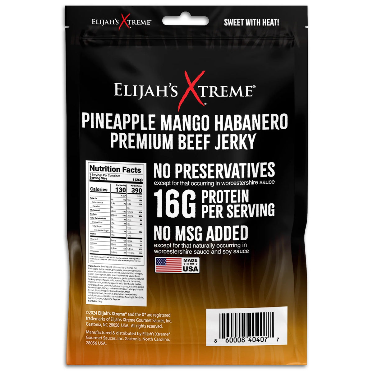 Pineapple-Mango Habanero Beef Jerky - 6 bags (1lb)