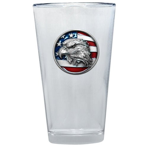 Eagle Head w/ Flag Pint Glass, 16 oz