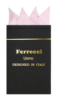 Pre-Folded Microfiber Baby Pink Stripe Handkerchief Pocket Square