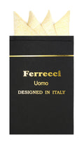Pre-Folded Microfiber Gold Stripe Handkerchief Pocket Square