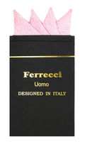 Pre-Folded Microfiber Pink Stripe Handkerchief Pocket Square