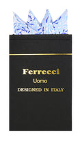 Pre-Folded Microfiber Blue Tear Drop Handkerchief Pocket Square