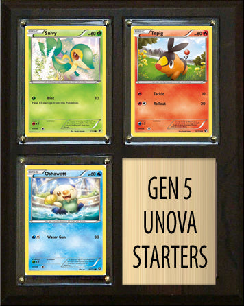 Pokemon Generation 5 Unova Starters Plaque 3 Cards Snivy Tepig Oshawatt