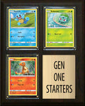 Pokemon Generation 1 Kanto Starters Plaque 3 Cards Charmander Squirtle Bulbasaur