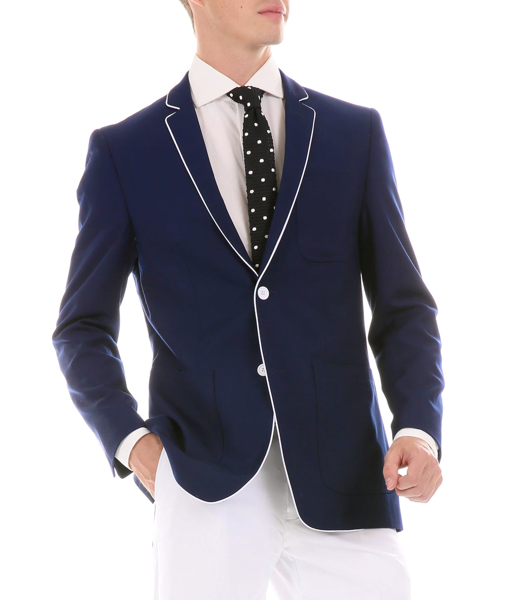 Mens Porter Navy Slim Fit Blazer