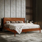 Panthera Solid Wood Bed Frame With Headboard