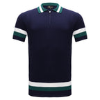 Heritage Stripe Knit Polo NAVY
