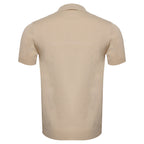 Men's Retro-Inspired Knit Polo Shirt IVORY/NAVY