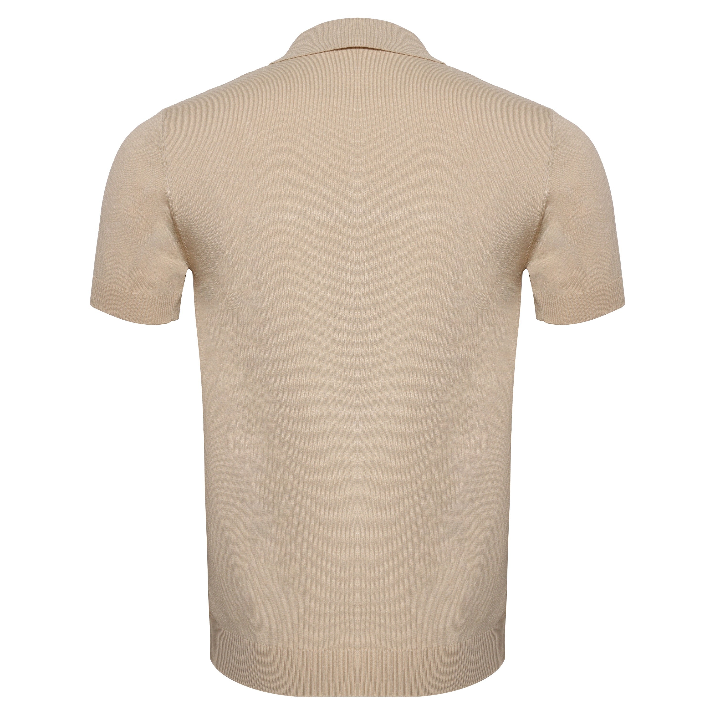 Men's Retro-Inspired Knit Polo Shirt IVORY/NAVY