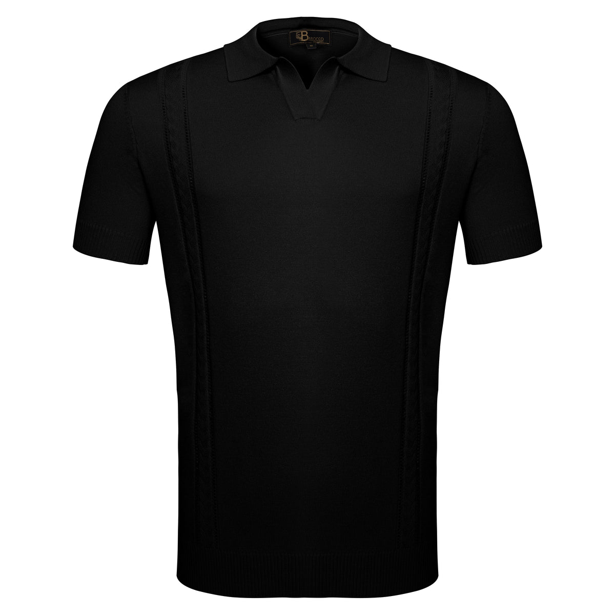 LuxeKnit Polo BLACK
