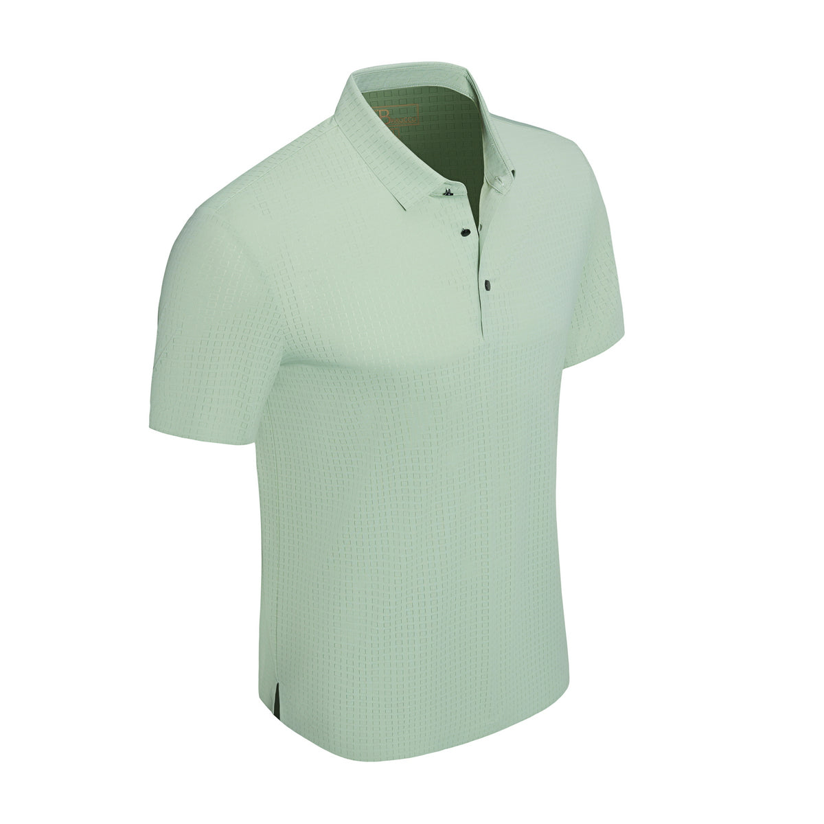 Barocco Grid Texture Stitchless Men's Polo - Pistachio