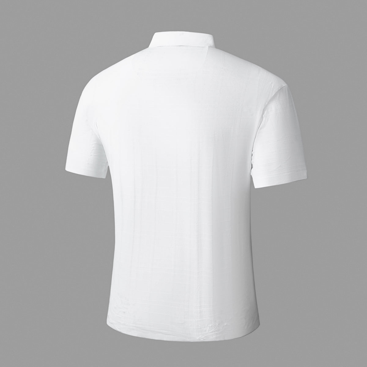 Shadow Plaid Stitchless Men's Polo White