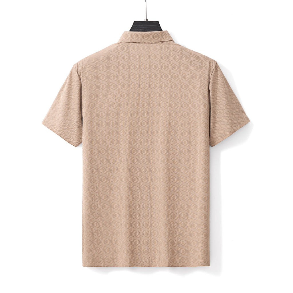 Geo Texture Stitchless Men's Polo Khaki