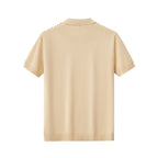 Retro Stripe Zip Knit Polo KHAKI/WHITE