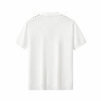 Retro Stripe Zip Knit Polo WHITE/KHAKI