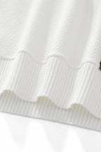 Retro Stripe Zip Knit Polo WHITE/KHAKI
