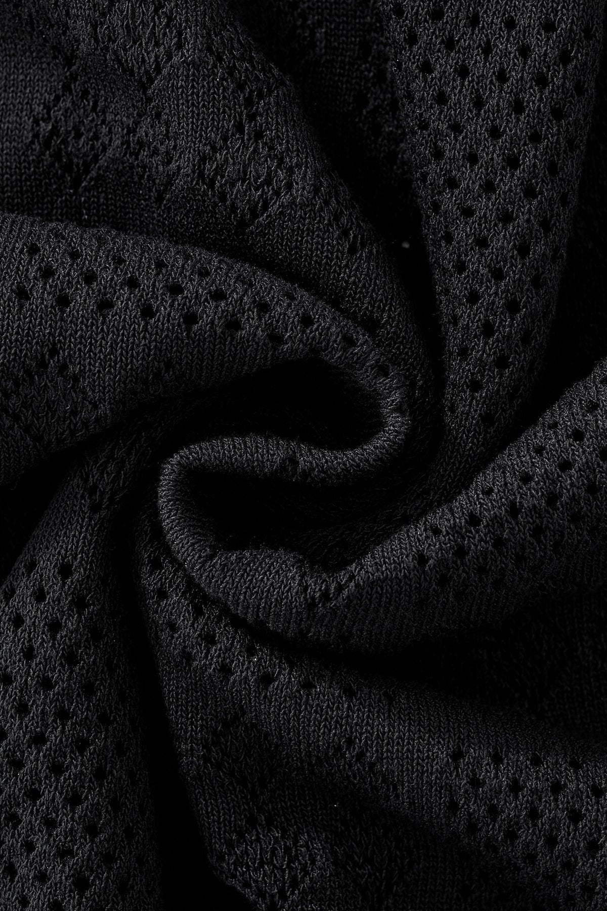 Monaco Mesh Knit SS Shirt BLACK