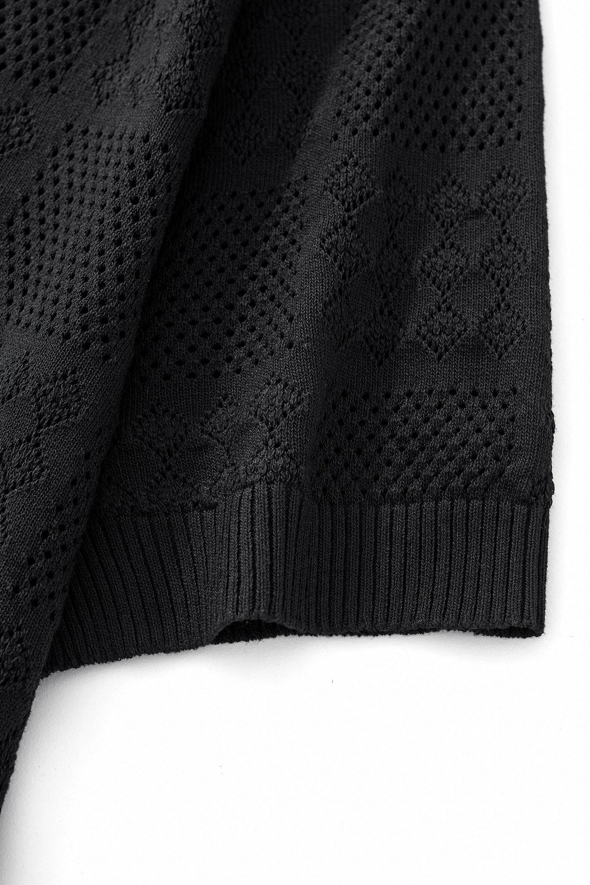 Monaco Mesh Knit SS Shirt BLACK