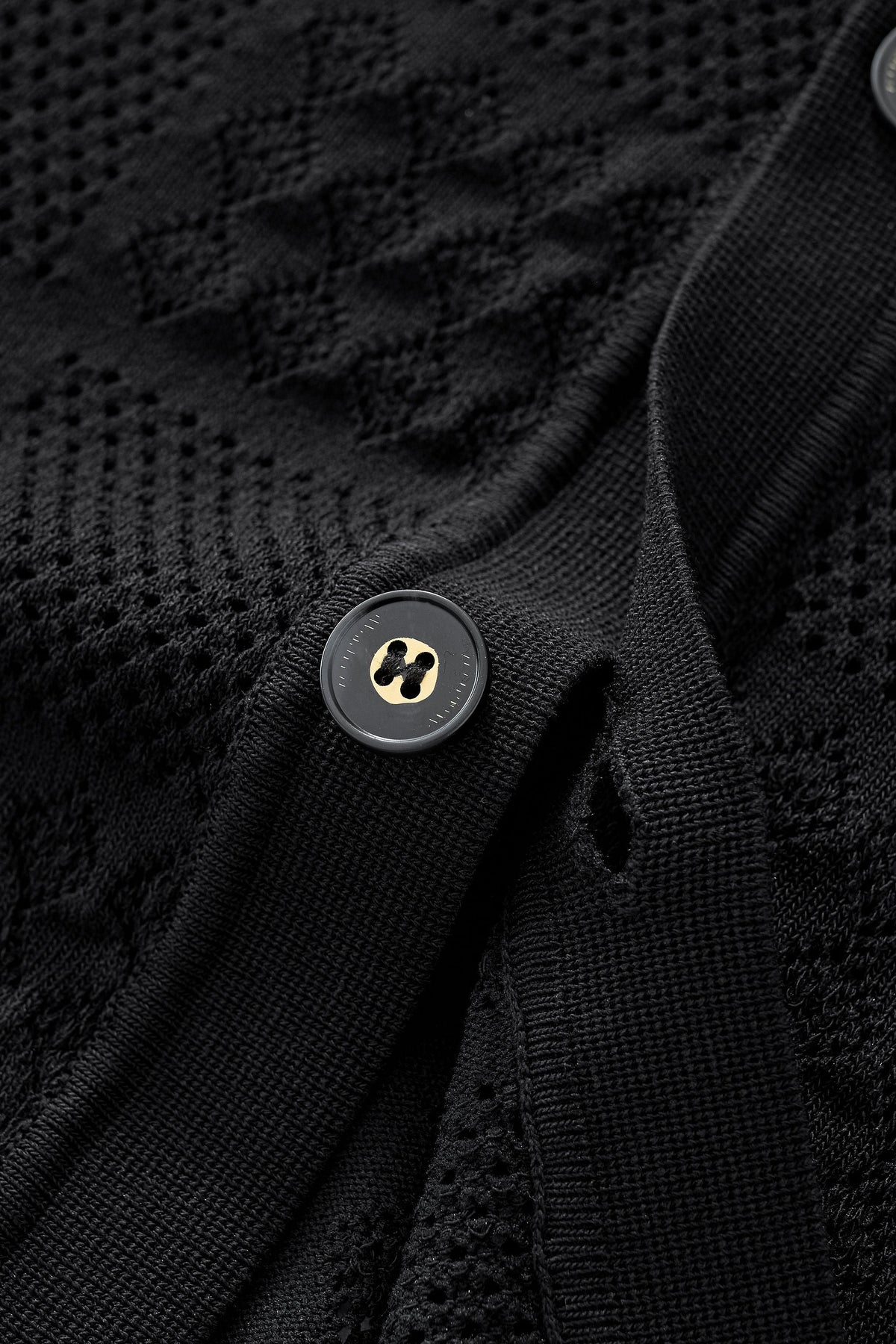 Monaco Mesh Knit SS Shirt BLACK