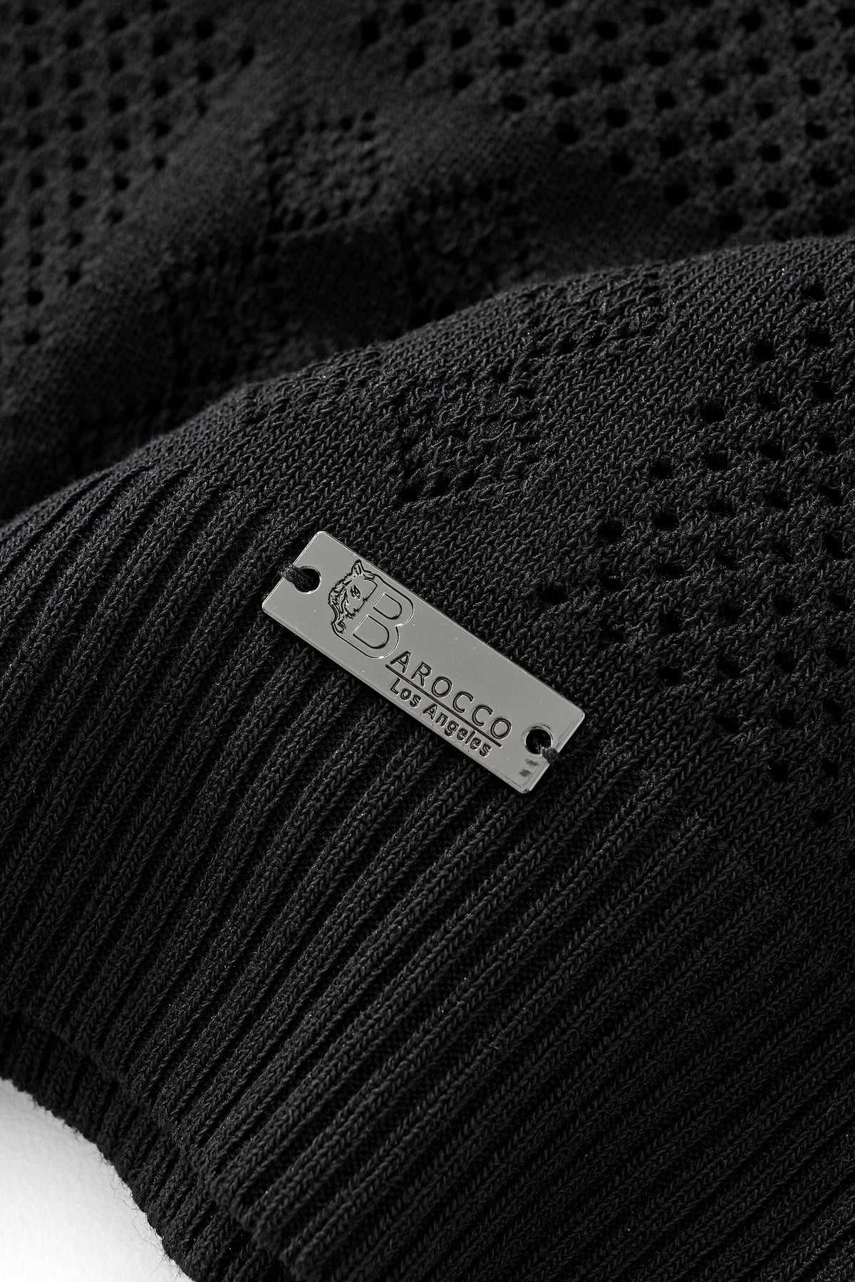 Monaco Mesh Knit SS Shirt BLACK