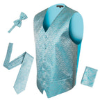Ferrecci Mens PV50-6 Turquoise with Turquoise Back Vest Set