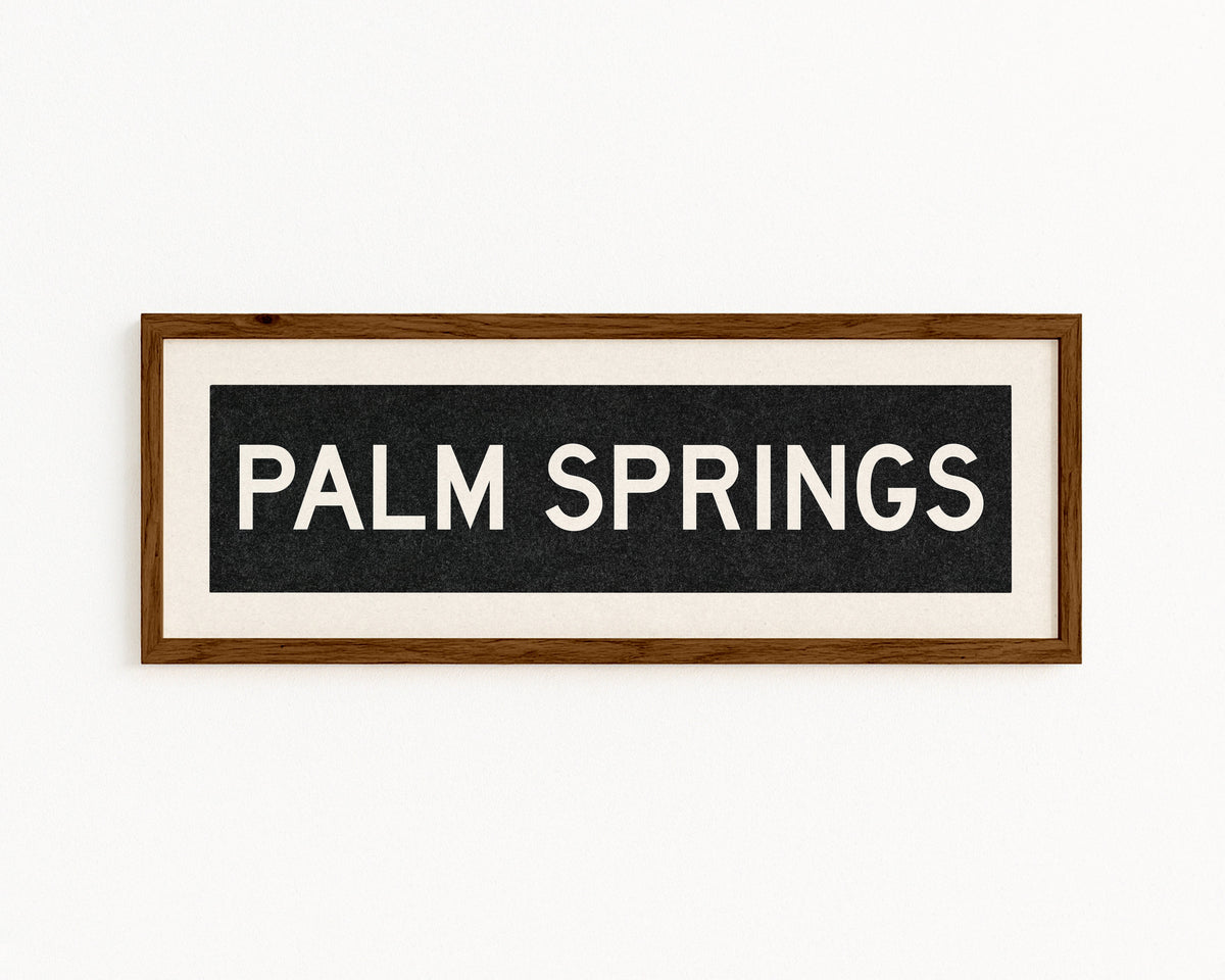 Framed Palm Springs California Bus Scroll