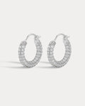 Pave Amalfi Huggies- Silver