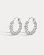 Pave Amalfi Huggies- Silver