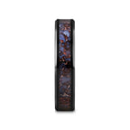 PERMIAN Blue Dinosaur Bone Inlaid Black Ceramic Beveled Edged Ring - 4mm or 8mm