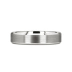 PETERSBURG Brushed Center White Tungsten Ring with Beveled Edges - 4mm - 10mm