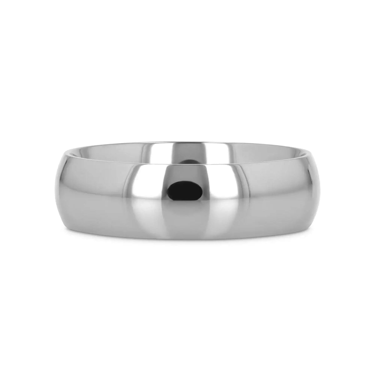 PETERSON Titanium Polished Finish Domed Men’s Wedding Band - 6mm & 8mm