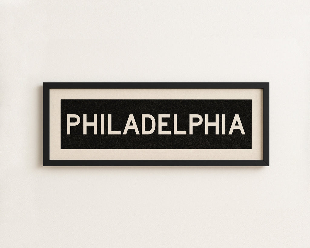 Framed Philadelphia Pennsylvania Bus Scroll