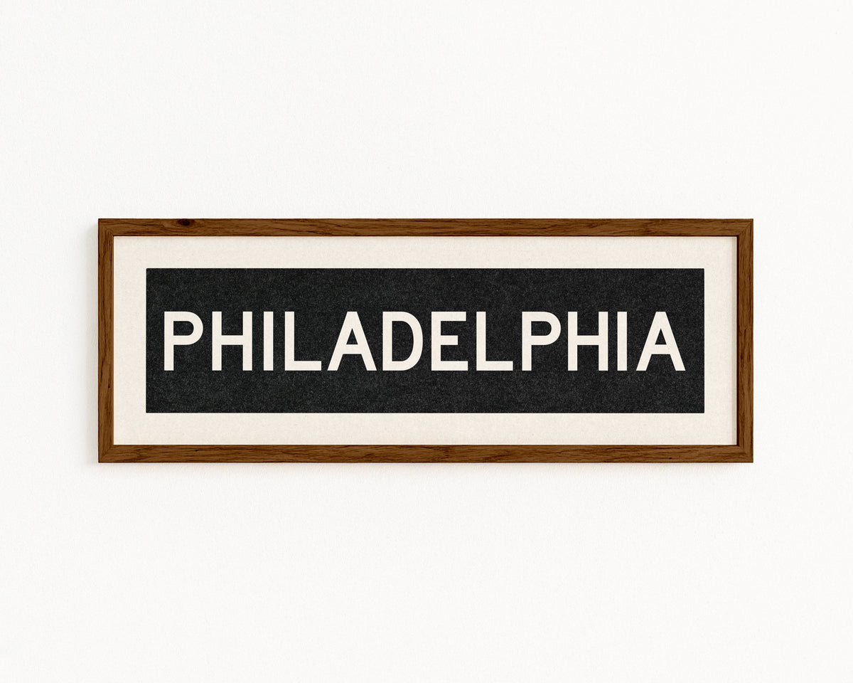 Framed Philadelphia Pennsylvania Bus Scroll